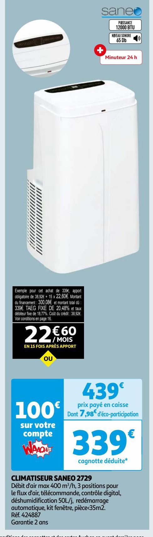  CLIMATISEUR SANEO 2729