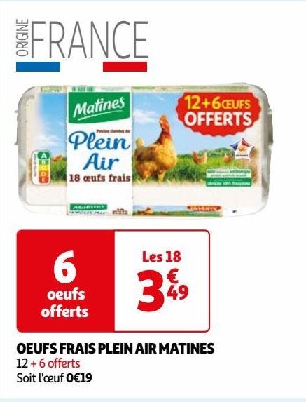 OEUFS FRAIS PLEIN AIR MATINES