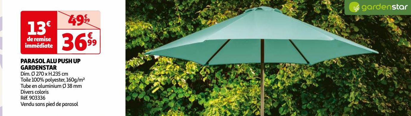 PARASOL ALU PUSH UP GARDENSTAR