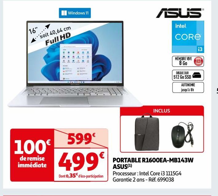  PORTABLE R1600EA-MB143W ASUS