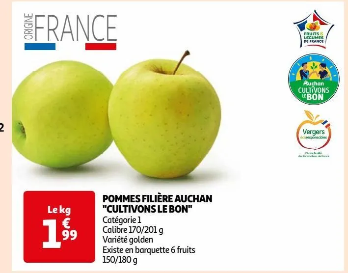 pommes filière auchan "cultivons le bon"