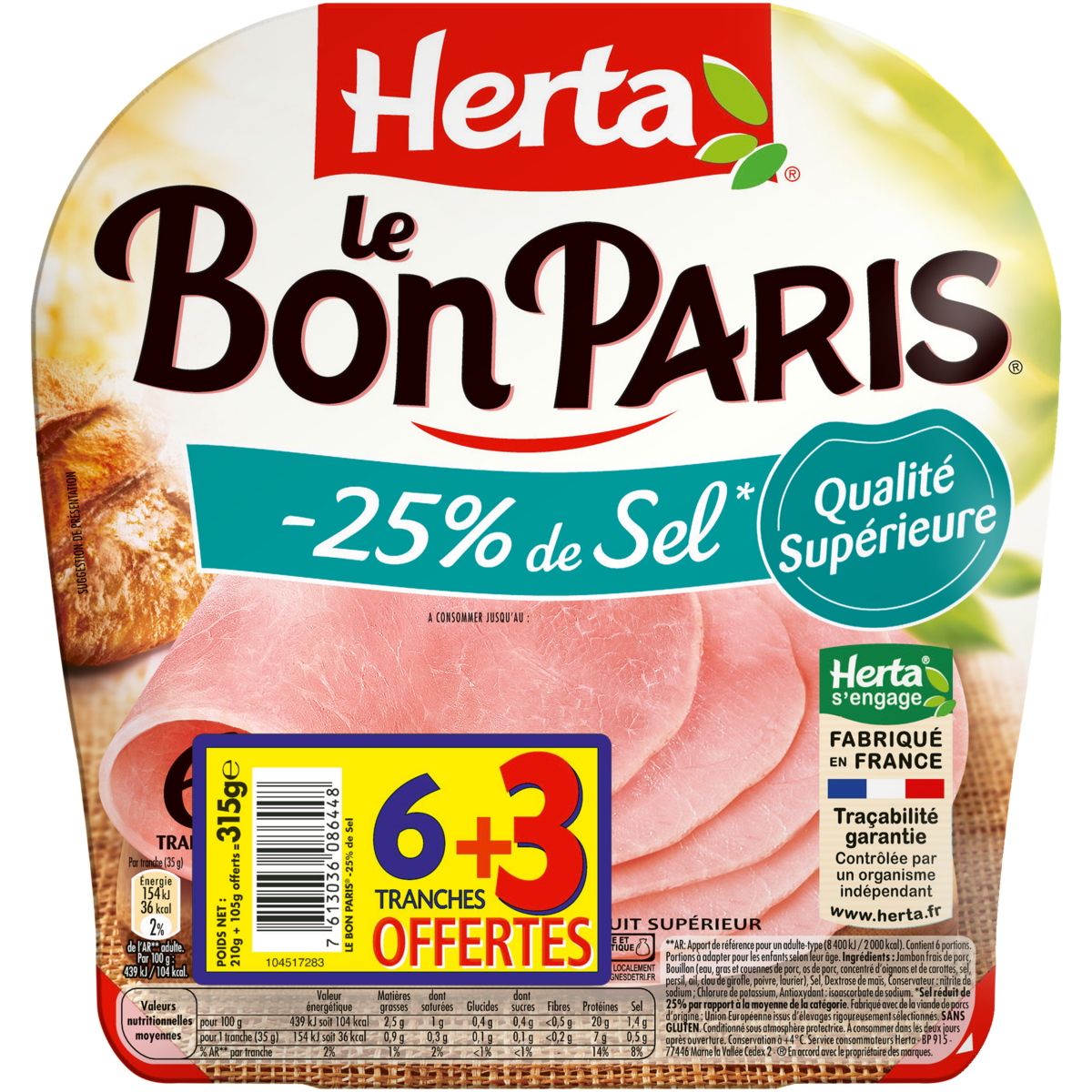 JAMBON LE BON PARIS HERTA