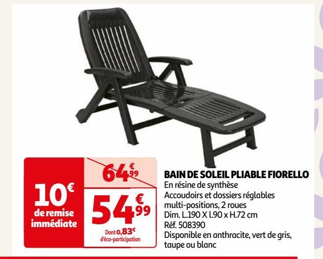 BAIN DE SOLEIL PLIABLE FIORELLO