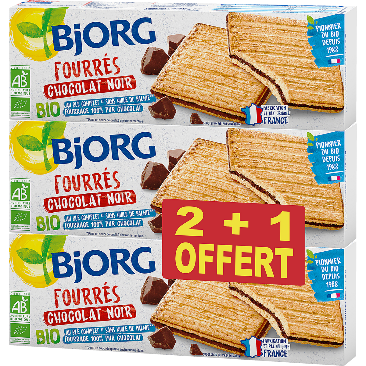 BISCUITS FOURRÉES CHOCOLAT NOIR BIO BJORG