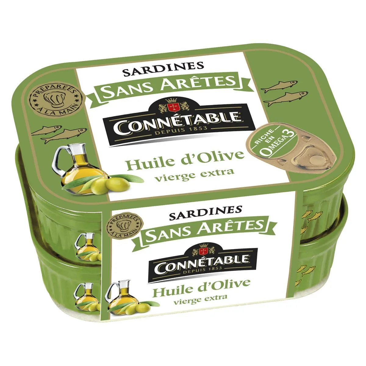  sardines sans arêtes à l'huile d'olive connétable