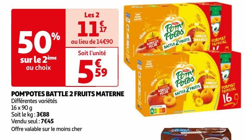 POM'POTES BATTLE 2 FRUITS MATERNE