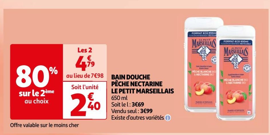 BAIN DOUCHE PÊCHE NECTARINE LE PETIT MARSEILLAIS