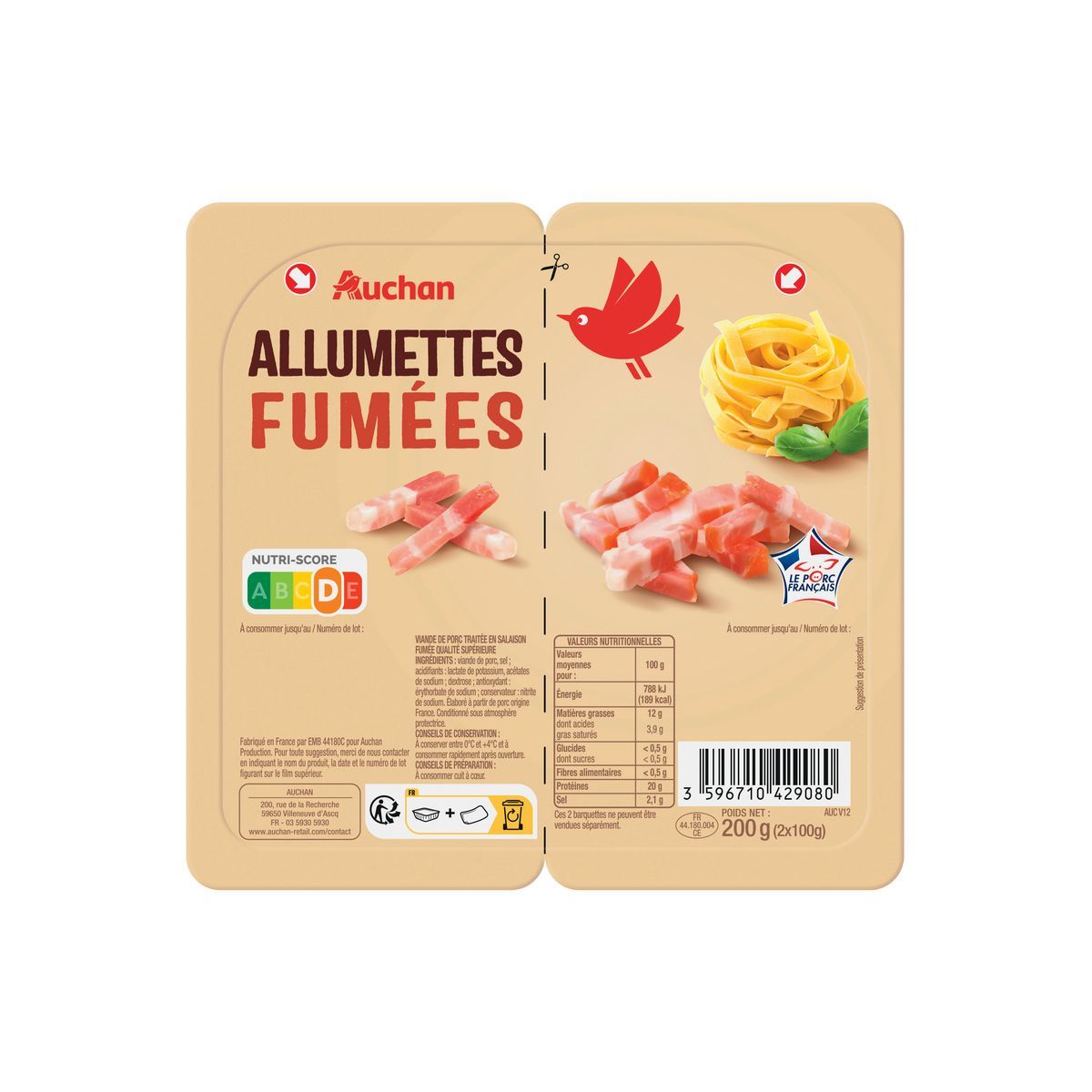 ALLUMETTES FUMÉES AUCHAN