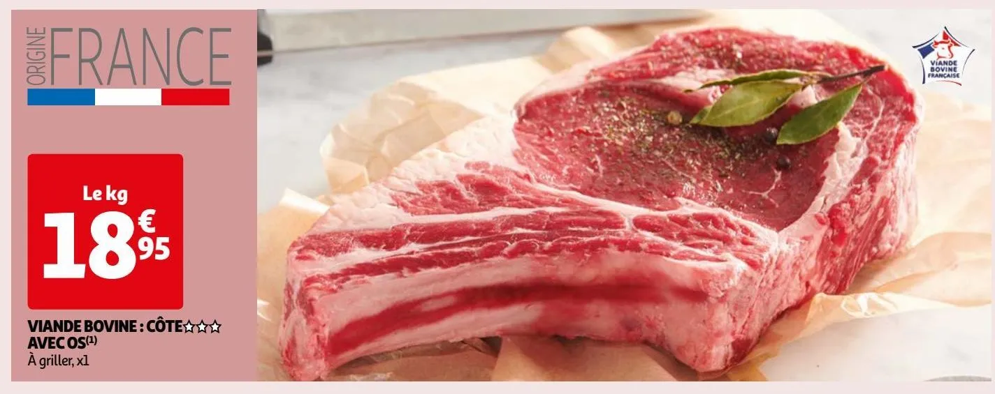 viande bovine : côte avec os