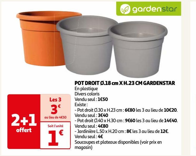 POT DROIT Ø.18 cm X H.23 CM GARDENSTAR 