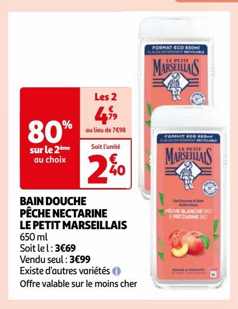 BAIN DOUCHE PÊCHE NECTARINE LE PETIT MARSEILLAIS