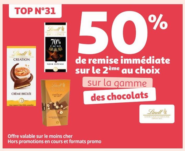 SUR LA GAMME DES CHOCOLATS LINDT