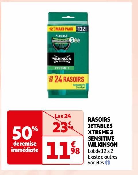 RASOIRS JETABLES XTREME 3 SENSITIVE WILKINSON