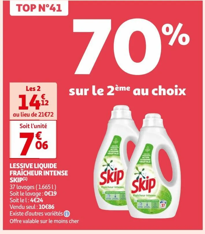 lessive liquide fraîcheur intense skip