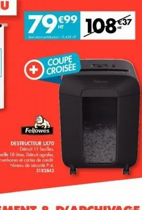 79€⁹9 10837  dondon-contribution 0.42€ ht  +  coupe croisée  fellowes 