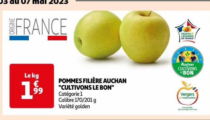 pommes filiere auchan "cultivons le bon"