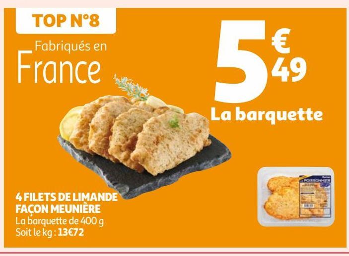 4 FILETS DE LIMANDE FAÇON MEUNIÈRE