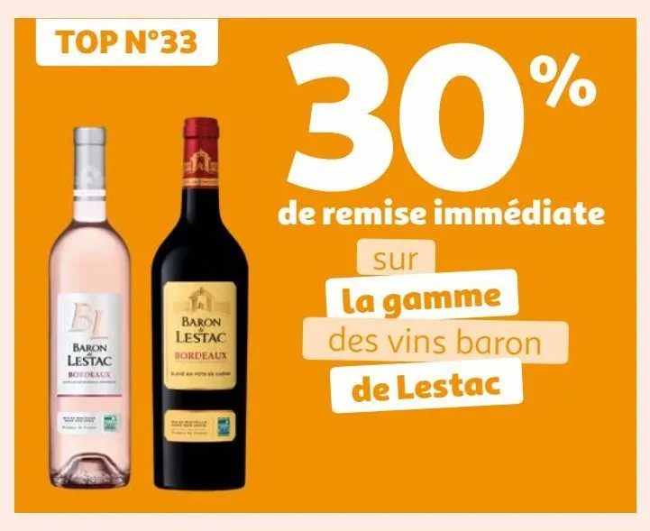 sur la gamme des vins baron de lestac