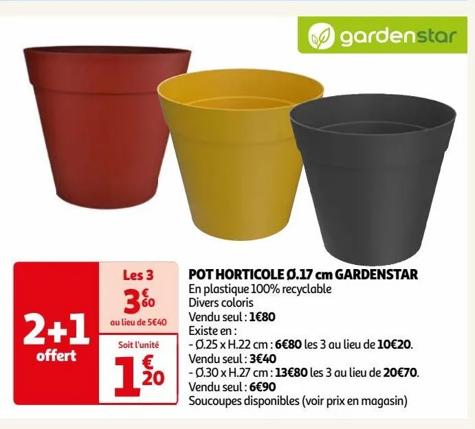 pot horticole ø.17 cm gardenstar 