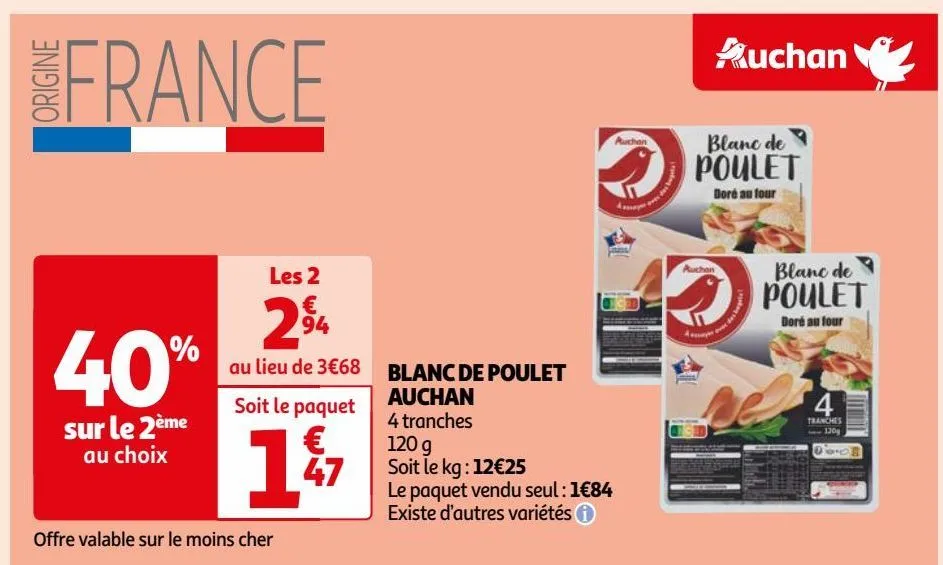 blanc de poulet auchan