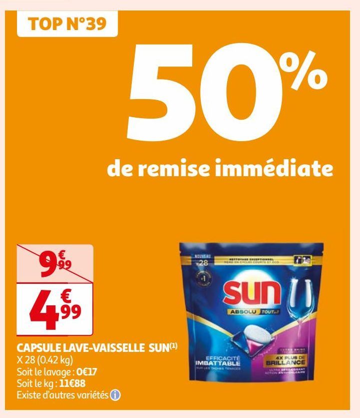 CAPSULE LAVE-VAISSELLE SUN