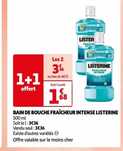 bain de bouche fraîcheur intense listerine 