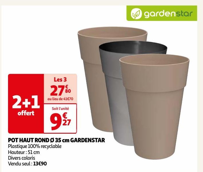 POT HAUT ROND Ø 35 cm GARDENSTAR