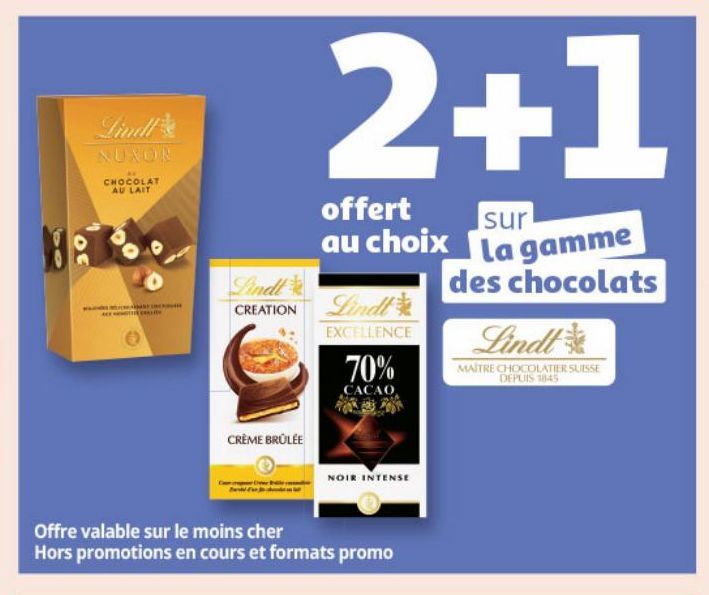 SUR LA GAMME DES CHOCOLATS LINDT