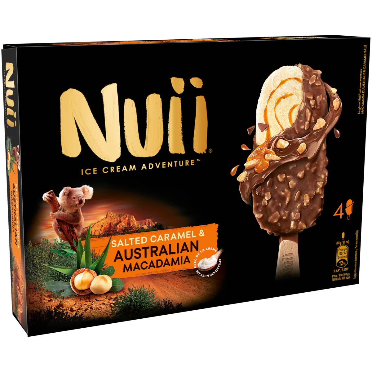 BATONNETS GLACES SALTED CARAMEL & AUSTRALIAN MACADAMIA NUII