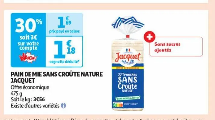 pain de mie sans croute nature jacquet