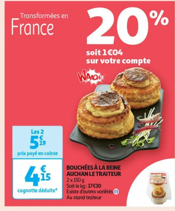 bouchees a la reine auchan le traiteur