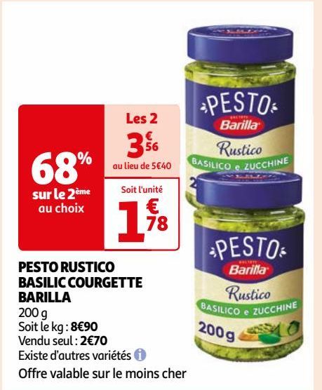  PESTO RUSTICO BASILIC COURGETTE BARILLA