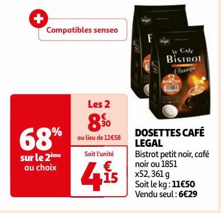 DOSETTES CAFÉ LEGAL