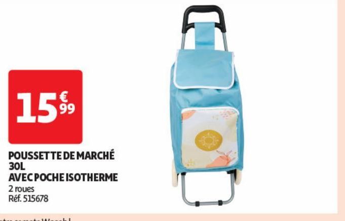 POUSSETTE DE MARCHÉ 30L AVEC POCHE ISOTHERME