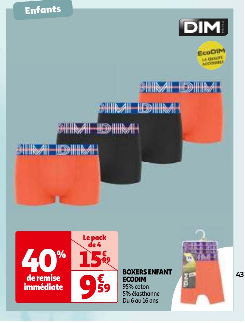 BOXERS ENFANT  ECODIM