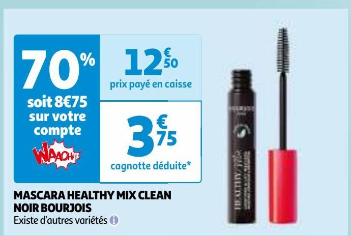  MASCARA HEALTHY MIX CLEAN  NOIR BOURJOIS