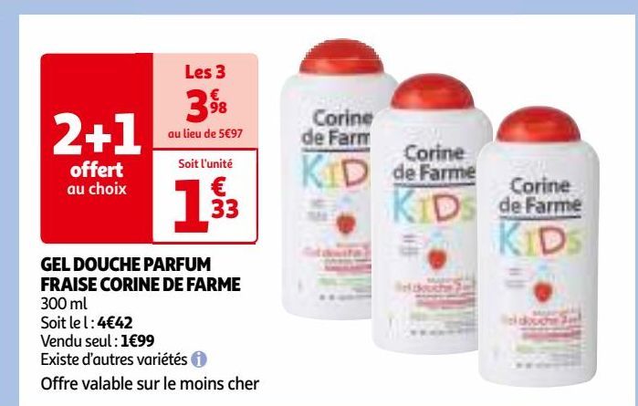 GEL DOUCHE PARFUM  FRAISE CORINE DE FARME