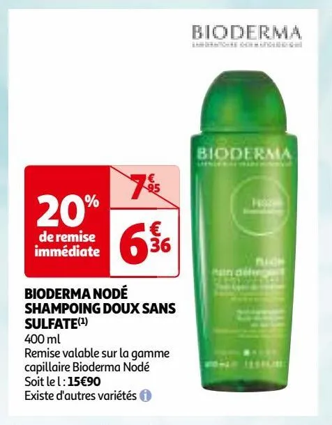 bioderma nodé  shampoing doux sans  sulfate