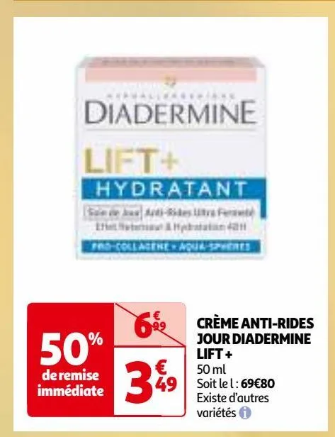  crème anti-rides  jour diadermine  lift +