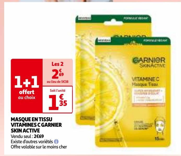 MASQUE EN TISSU  VITAMINES C GARNIER  SKIN ACTIVE