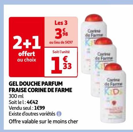 GEL DOUCHE PARFUM  FRAISE CORINE DE FARME