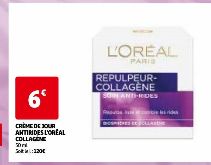 CRÈME DE JOUR  ANTIRIDES L'ORÉAL  COLLAGÈNE