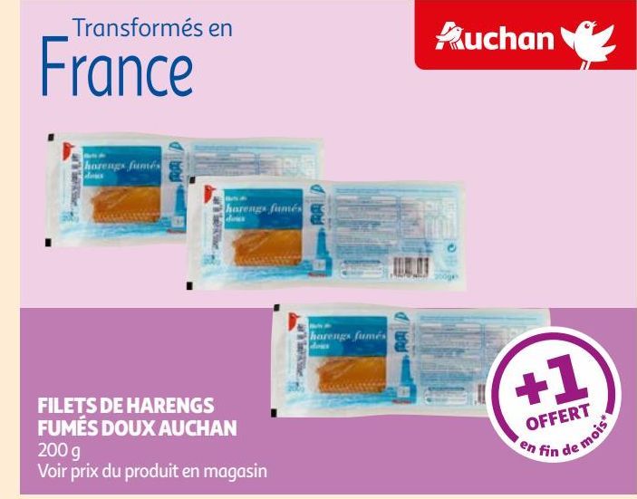 FILETS DE HARENGS FUMÉS DOUX AUCHAN