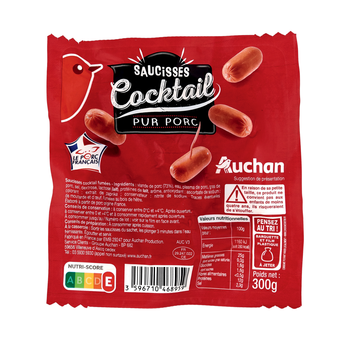 SAUCISSE COCKTAIL AUCHAN