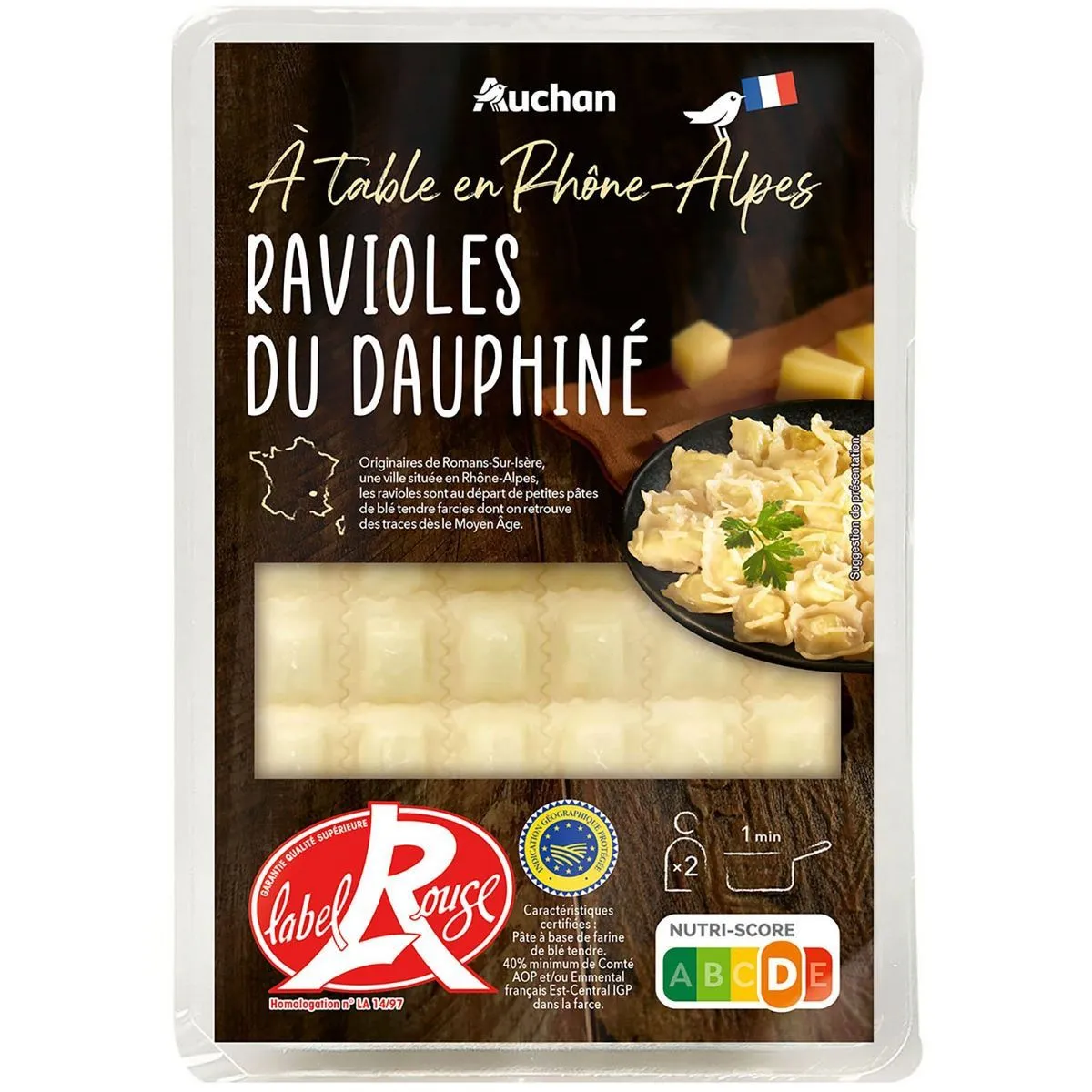  ravioles du dauphiné label rouge auchan à table en france