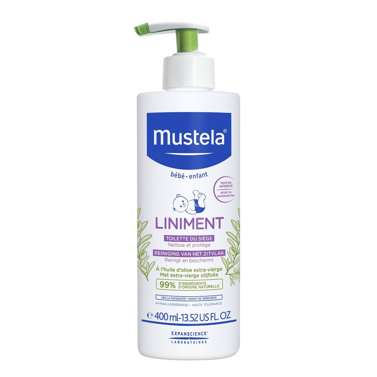 MUSTELA LINIMENT À L'HUILE D'OLIVE EXTRA VIERGE FLACON POMPE