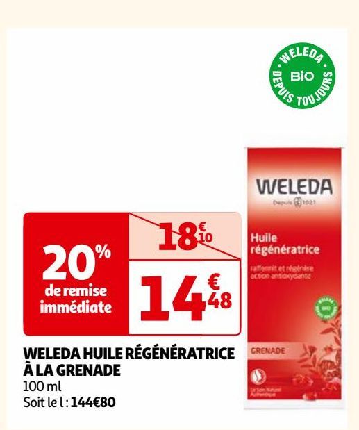 WELEDA HUILE RÉGÉNÉRATRICE À LA GRENADE