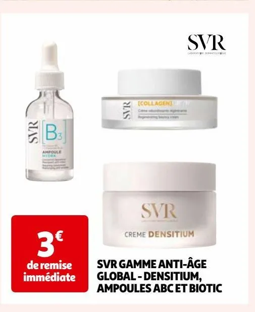 svr gamme anti-âge global - densitium, ampoules abc et biotic