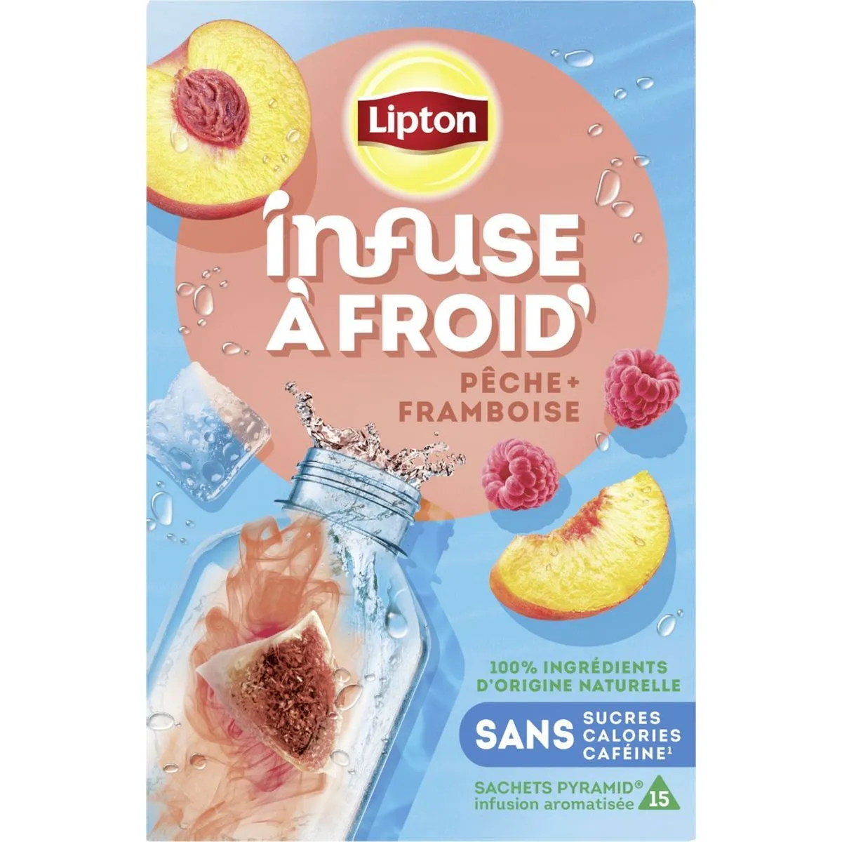 infuse à froid pêche framboise lipton