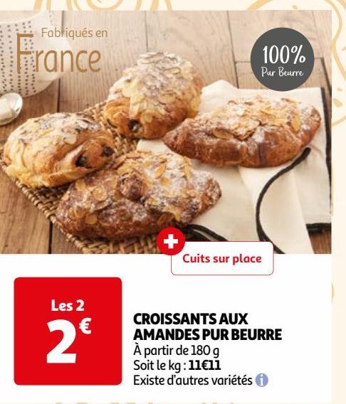 CROISSANTS AUX AMANDES PUR BEURRE